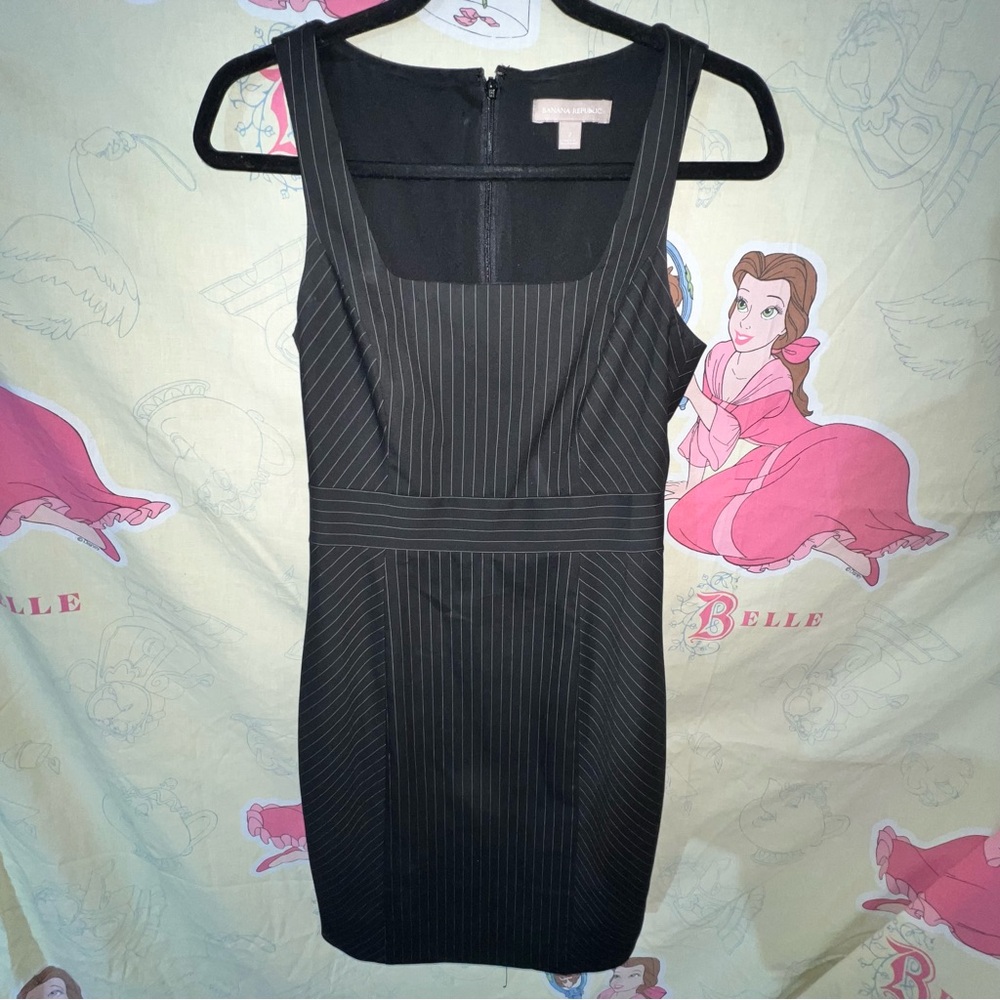Banana Republic Black Pinstripe Mini Dress